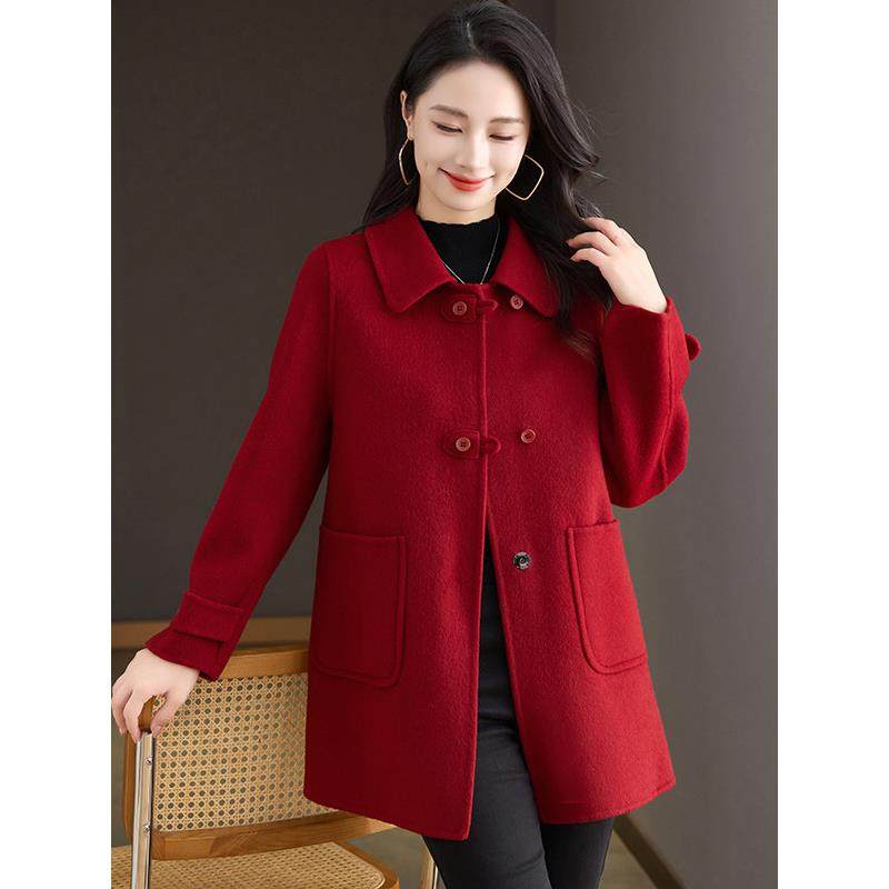 2025秋冬新款双面羊绒大衣女中长款小个子喜婆婆婚宴羊毛呢子外套,女装/女士精品,毛呢外套,淘宝优惠券,粉丝福利购,淘宝优惠卷