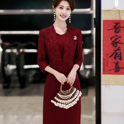 高端婚宴礼服2025年中式妈妈婚礼气质显年轻旗袍连衣裙秋季喜婆婆