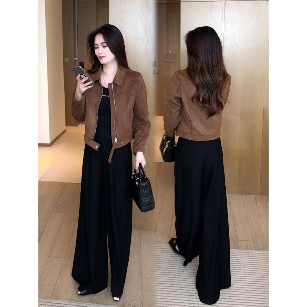 MONLOUVE短款女装春秋外套2025年新款时尚小个子洋气百搭秋装时髦