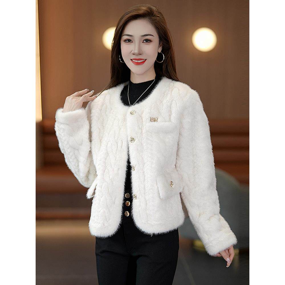 MONLOUVE秋冬短款皮毛一天女装外套2025新款今年流行洋气爆款时尚
