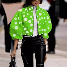 missuoo autumn new jackets for women floral high neck puff