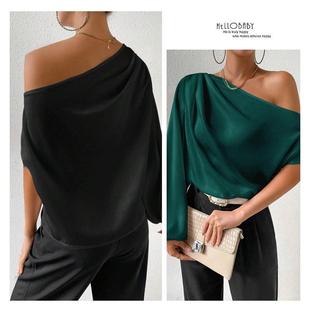 sleeved loose shoulder off Off sexy long shirt