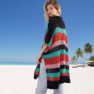 pullover color loose beach sweater size Large contrast