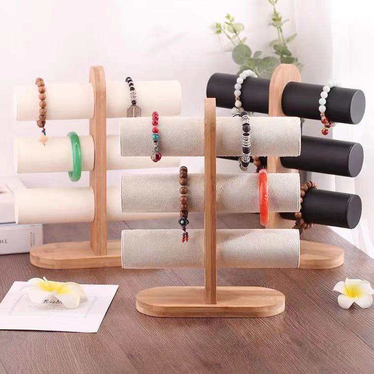 竹木三层手镯架首饰架收纳发箍手串架手链饰品架手表架子珠宝展示