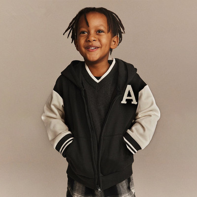 malwee男童卫衣外套美式复古风