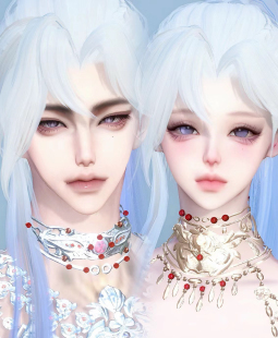 念恋 逆水寒手游原创捏脸 成男成女通用情侣脸型数据cp款情侣捏脸