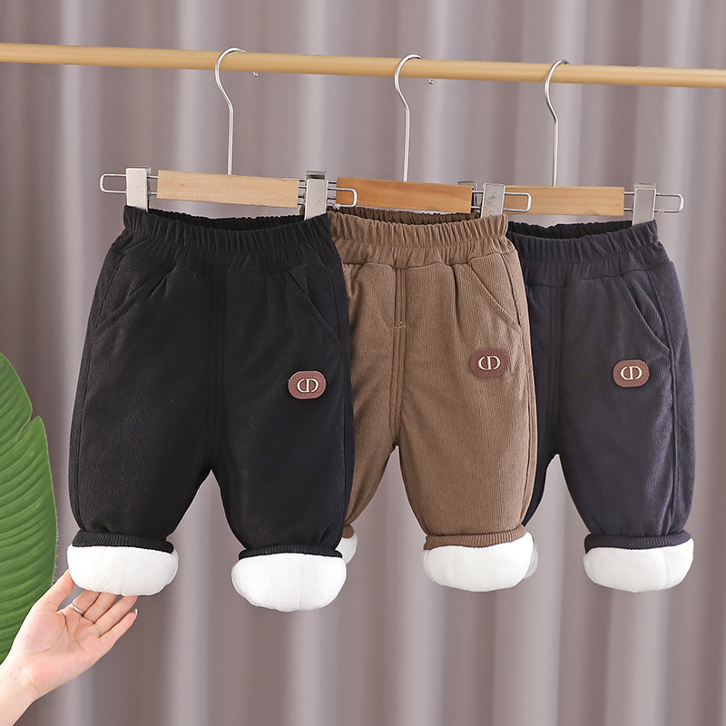 中小童宝宝新款棉裤外穿加绒加厚三层夹棉儿童棉裤冬季一条过冬