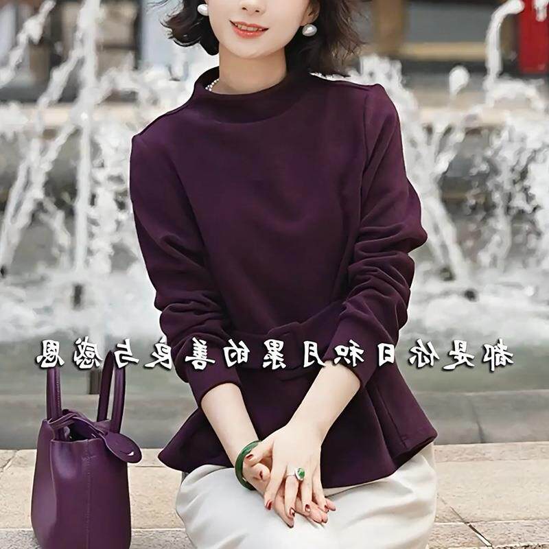 MONLOUVE广州十三行高货韩系时髦气质百搭高领长袖套头显瘦设计感