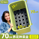 阳台种菜专用盆长方形家庭蔬菜种植箱特大号塑料花盆家用花箱户外