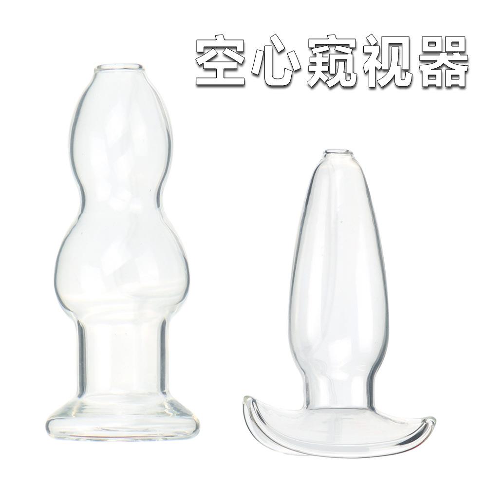 A self-pleasuring toy made of glass for use inside the anus.