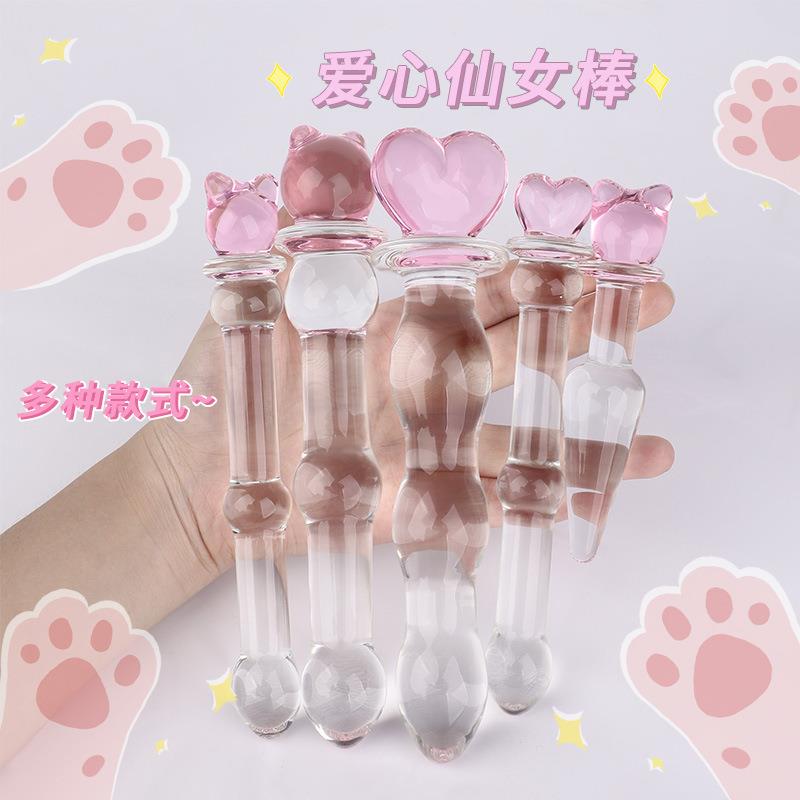 Glass-made femalemasturbation toy fake phallus adult product