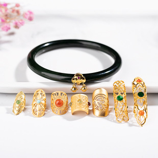 纯银古法金玉镯断裂修复卡扣手镯遮瑕装饰贴片镯子加固保护神器