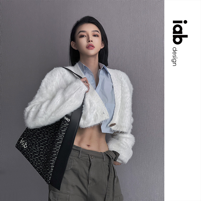 iab托特腋下单肩包3D针织大容量