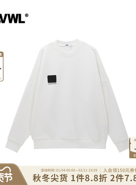 【肖战同款】VWL饼干胶章卫衣廓形男女同款oversize宽松圆领卫衣