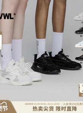 VWL扭扭抽绳休闲鞋透气厚底小白鞋绑带运动鞋男女 经典美式穿搭