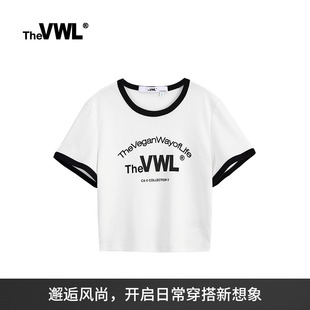 辣妹体恤夏季 VWLbaby同款 女士修身 短袖 白色 T恤LOGO字母印花短款