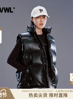 【张真源|田嘉瑞同款】vwl秋冬羽绒马甲白鸭绒男女酷飒蛋白皮上衣