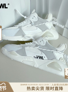 【肖战|baby同款】VWL扭扭运动鞋休闲厚底小白鞋潮男女款老爹鞋