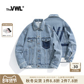 上衣 双色水洗廓形男女同款 baby同款 VWL牛仔外套宽松秋冬新款