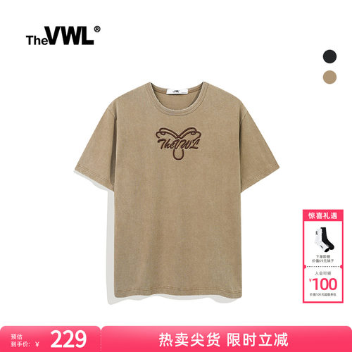 vw短袖复古新潮薄款刺绣