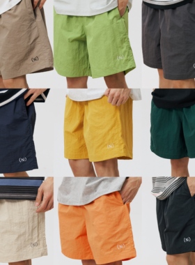 NESSTTU 26SS春夏新品日系休闲百搭宽松款多色多巴胺沙滩刺绣短裤