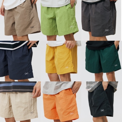 NESSTTU 26SS春夏新品日系休闲百搭宽松款多色多巴胺沙滩刺绣短裤