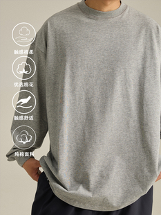 基础长袖 日系休闲百搭纯棉宽松内搭圆领打底衫 24AW新品 NESSTTU