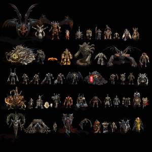 传奇怪物素材 8方向传世怪物高清怪物 BMP格式游戏怪物 54组