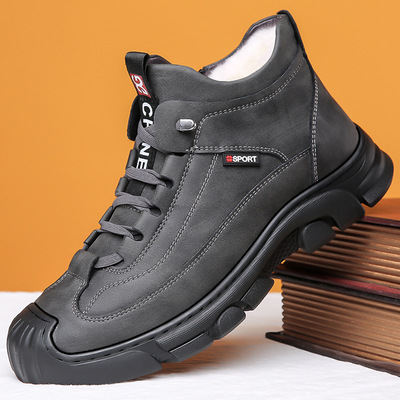 高档男士2025冬季新款棉鞋加绒加厚保暖休闲鞋防滑耐磨户外雪地靴