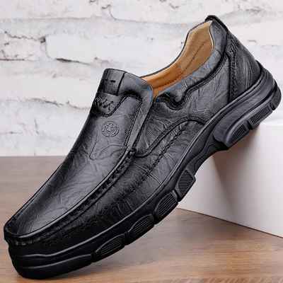 2025新款秋季透气软底休闲皮鞋