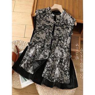 MONLOUVE国风高端马甲外套女春秋冬季2025年新款洋气外穿时髦时尚