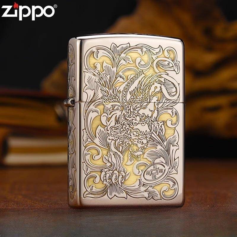 Zippo打火机芝宝正品仙子唐草貔貅财色双收经典煤油国潮送男朋友