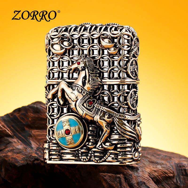 ZORRO 佐罗 重盔甲系列马上发财煤油防风打火机 一件