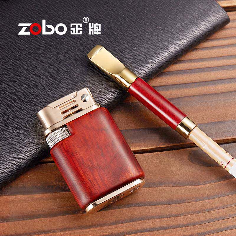 zobo正牌檀木烟嘴 煤油打火机组合商品 可清洗烟嘴循环型净烟器