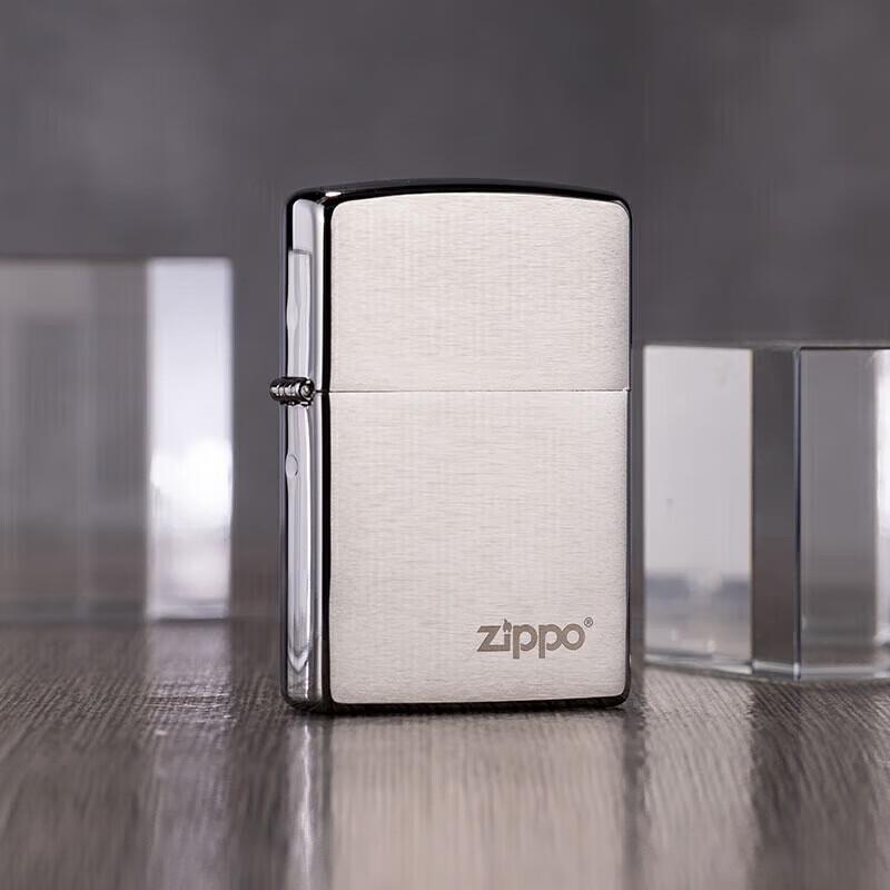 Zippo打火机之宝正品拉丝商标200ZL防风煤油国潮送男朋友礼物zppo