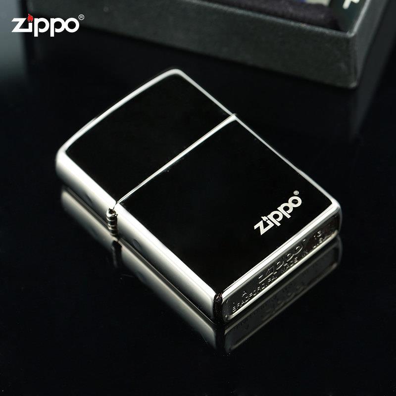 zippo打火机150ZL黑冰标志刻字正版美国zppo原装正品男士七夕节