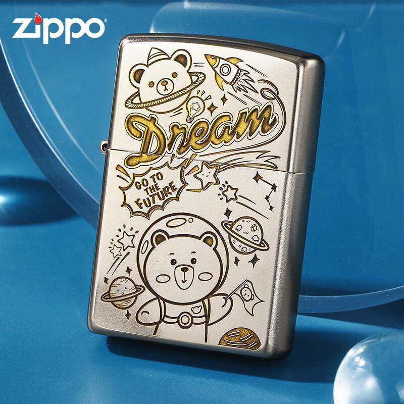 Zippo芝正品创意太空小熊/熊博士国潮送朋友礼物zppo