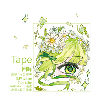 风见幸山.回眸pet梦幻眼睛胶带手机壳DIY手账清新少女盐系拼贴