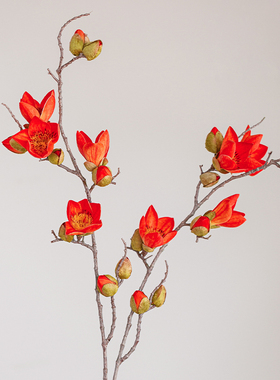 新中式家居装饰木棉花仿真花假花花艺高级感餐桌摆件插花仿生客厅