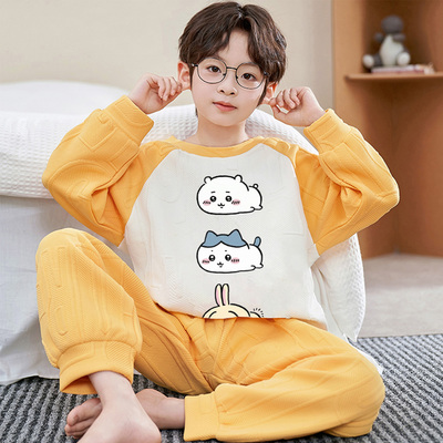 男童乌萨奇夹层棉冬季长袖家居服