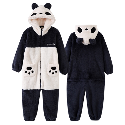 儿童连体睡衣女童秋冬加厚珊瑚绒