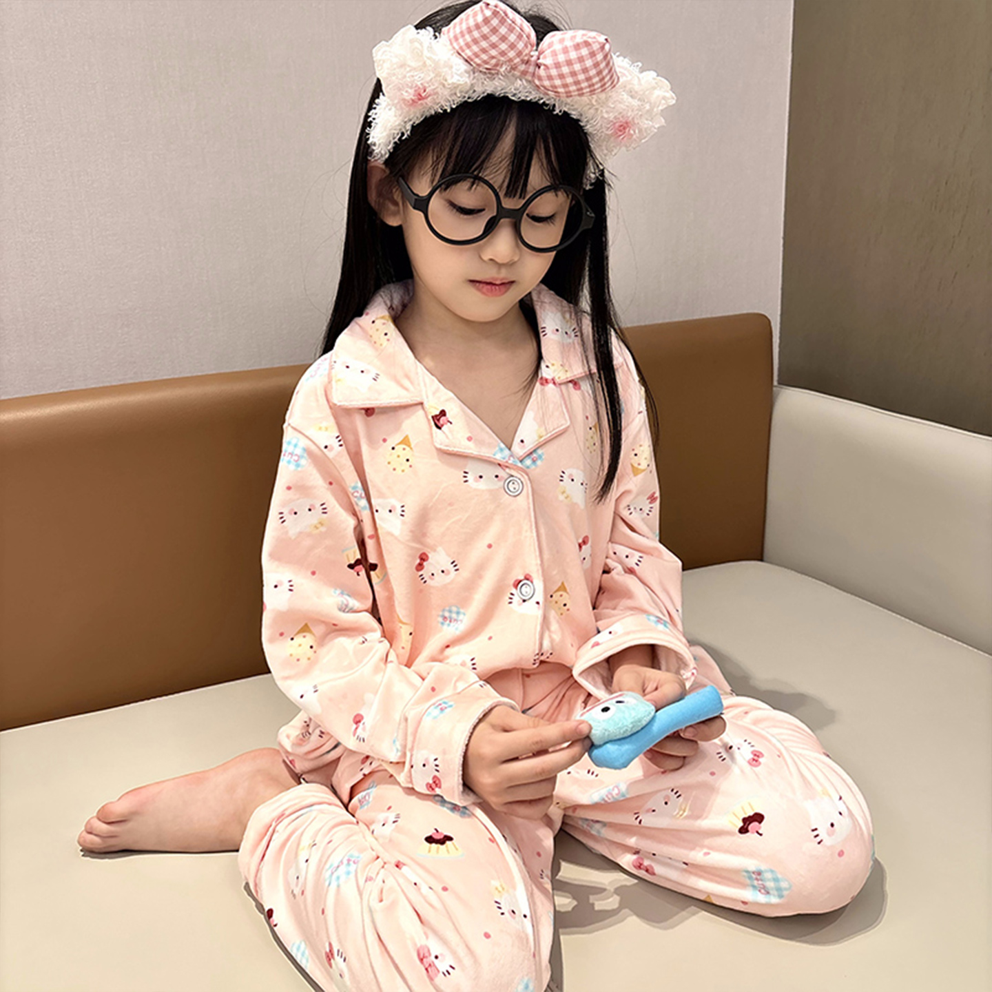 女童睡衣冬款儿童保暖德绒家居服