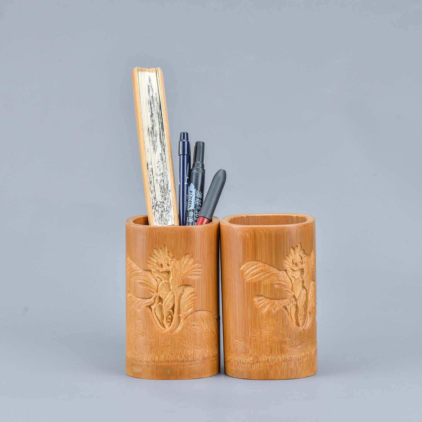 竹制茶道筒笔筒手工竹雕六君子茶筒竹编竹筒中式茶则茶具收纳桶,特色手工艺,竹编/竹雕,淘宝优惠券,粉丝福利购,淘宝优惠卷