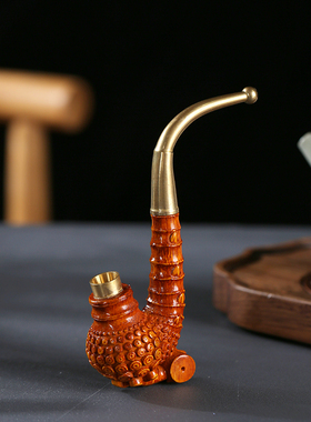 传统老式竹根烟斗手工打磨金丝竹烟杆男士文玩竹烟嘴旱烟过滤烟袋