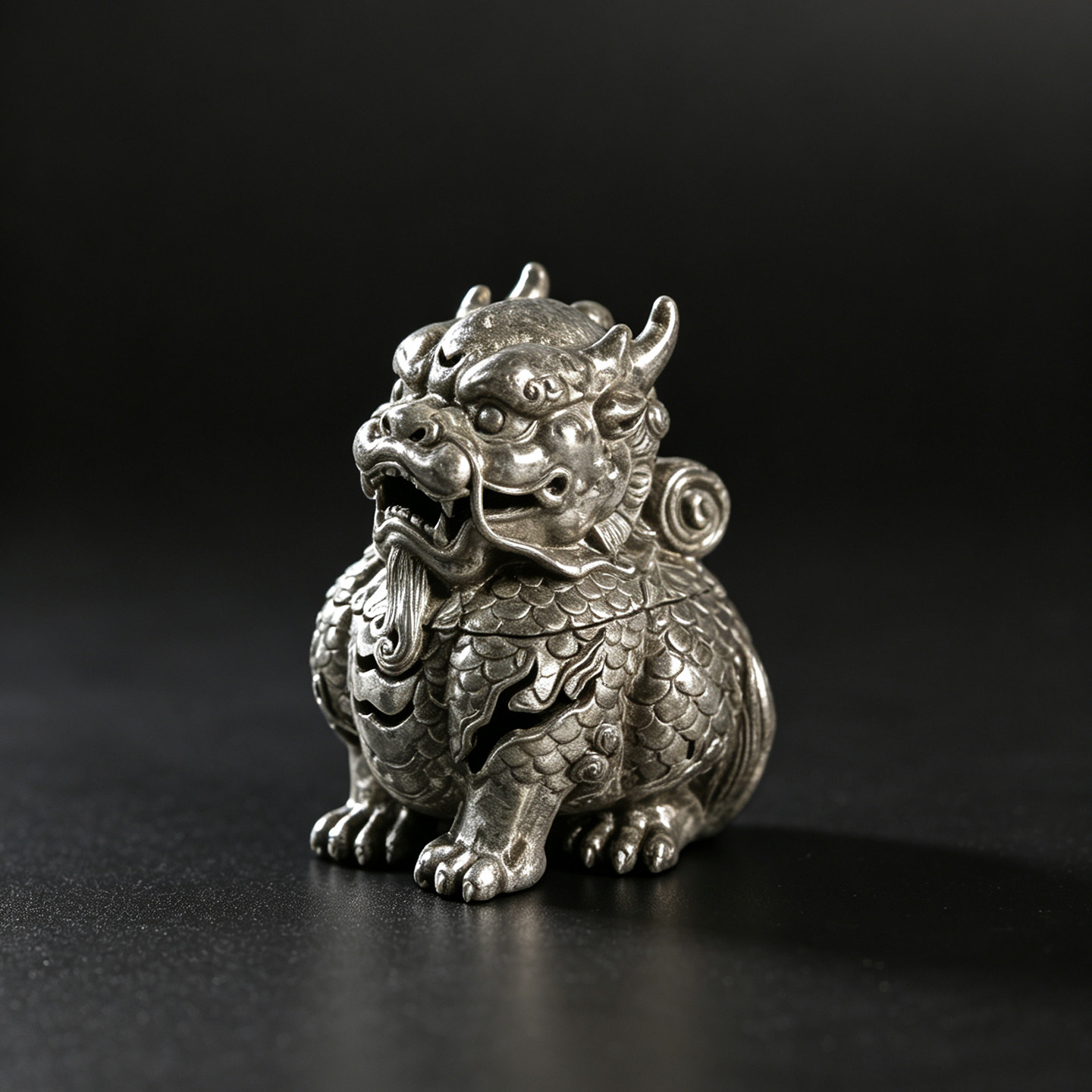 白铜熏香炉麒麟摆件茶宠香薰炉