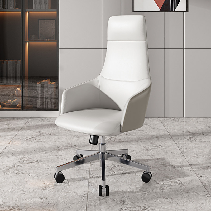 轻奢椅子皮质设计师办公椅书房可移动升降旋转书桌椅高靠背扶手椅