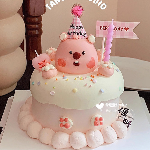 速发loopy生狸蛋糕装饰派对帽小海狸蛋寸4糕可爱小河日插件