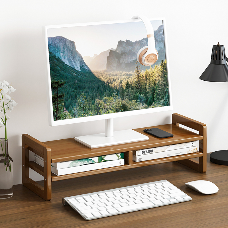 速发办公室电脑桌面增高架家脑显示屏支式电脑桌台架置物架电用