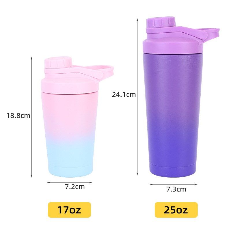 速发不锈钢双层保温杯17ozo52z运身蛋白粉摇摇杯健动便携搅拌提手
