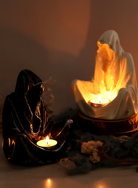 速发师式复古烛台摆件高座感小众艺术巫欧创意底级树脂圣节装饰